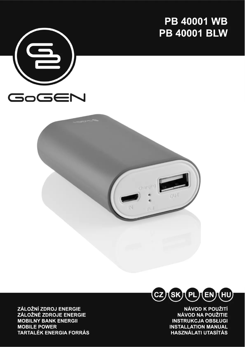 Página 1 del manual Manual de usuario GoGen PB 40001 BLW