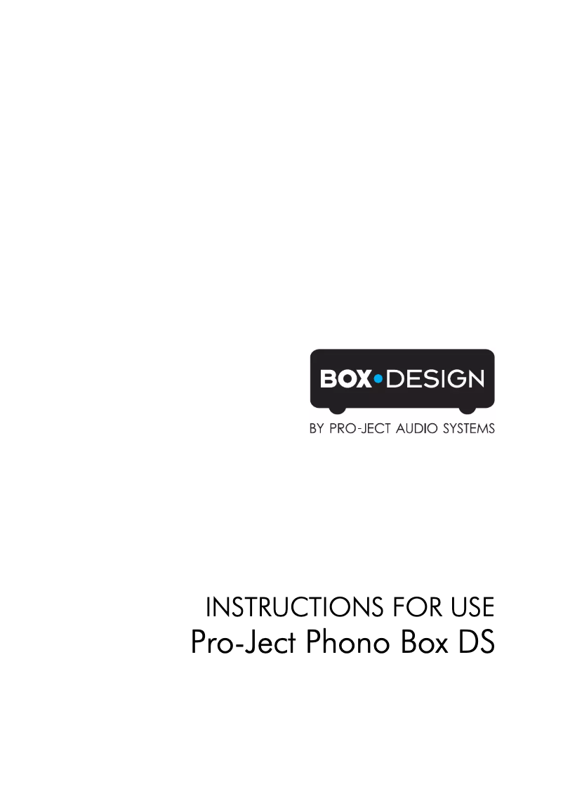 Image de la première page du manuel de l'appareil Phono Box DS