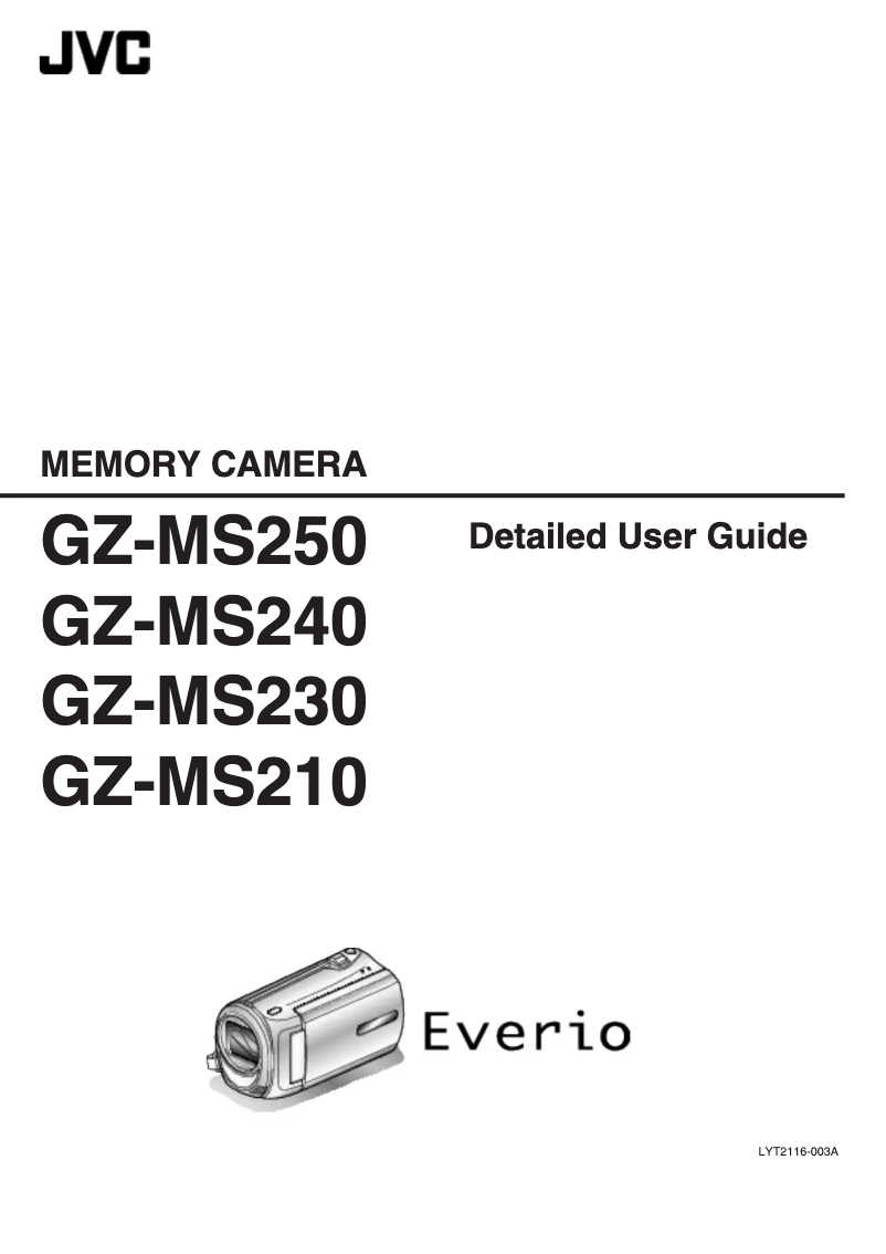 Page 1 de la notice Manuel utilisateur JVC Everio GZ-MS210