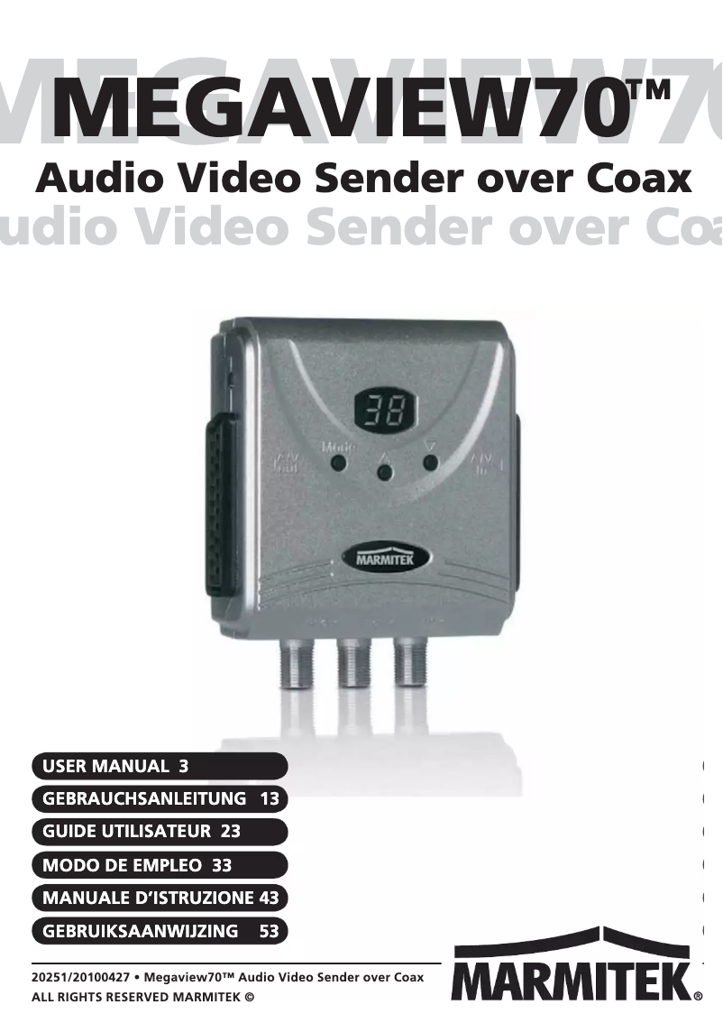 Image de la première page du manuel de l'appareil Megaview70