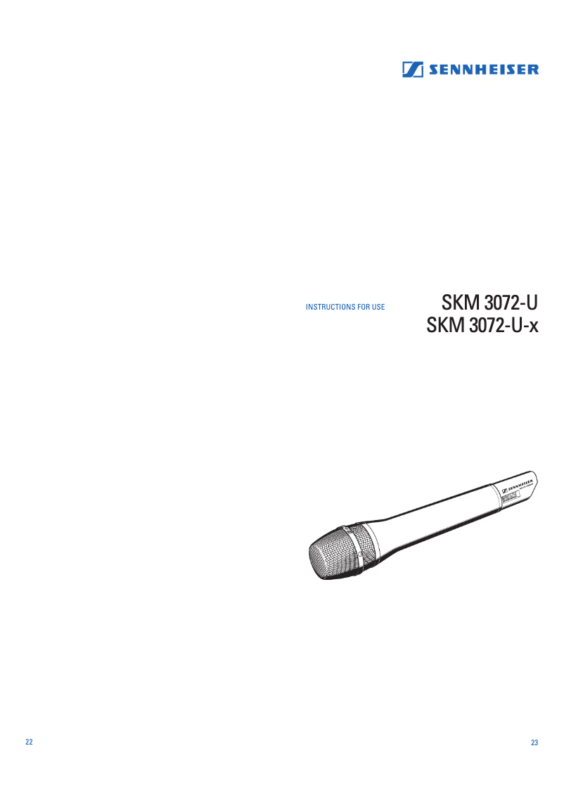 Page n°1 - Mode d'emploi Sennheiser SKM 3072-U
