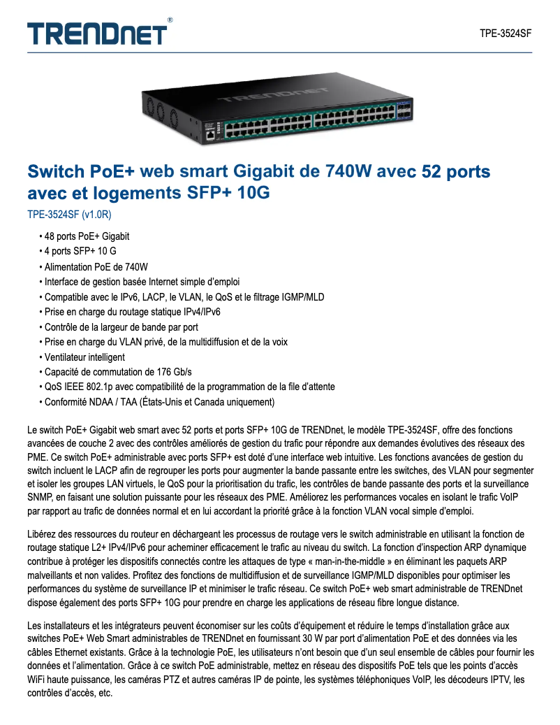 Image de la première page du manuel de l'appareil TPE-3524SF