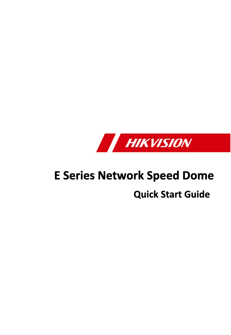 Page 1 de la notice Guide de démarrage rapide Hikvision DS-2SE7C124IW-AE
