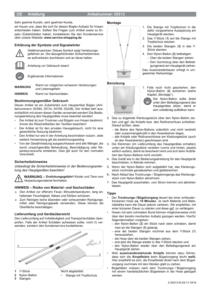 Imagen de la primera página del manual del dispositivo 00513