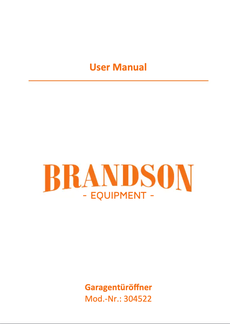 Page n°1 - Manuel utilisateur Brandson 304522