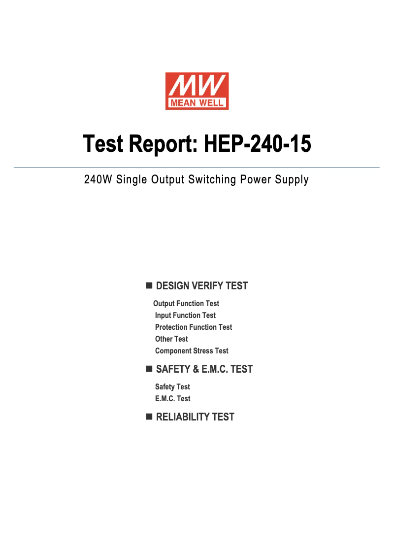 Image de la première page du manuel de l'appareil HEP-240-15