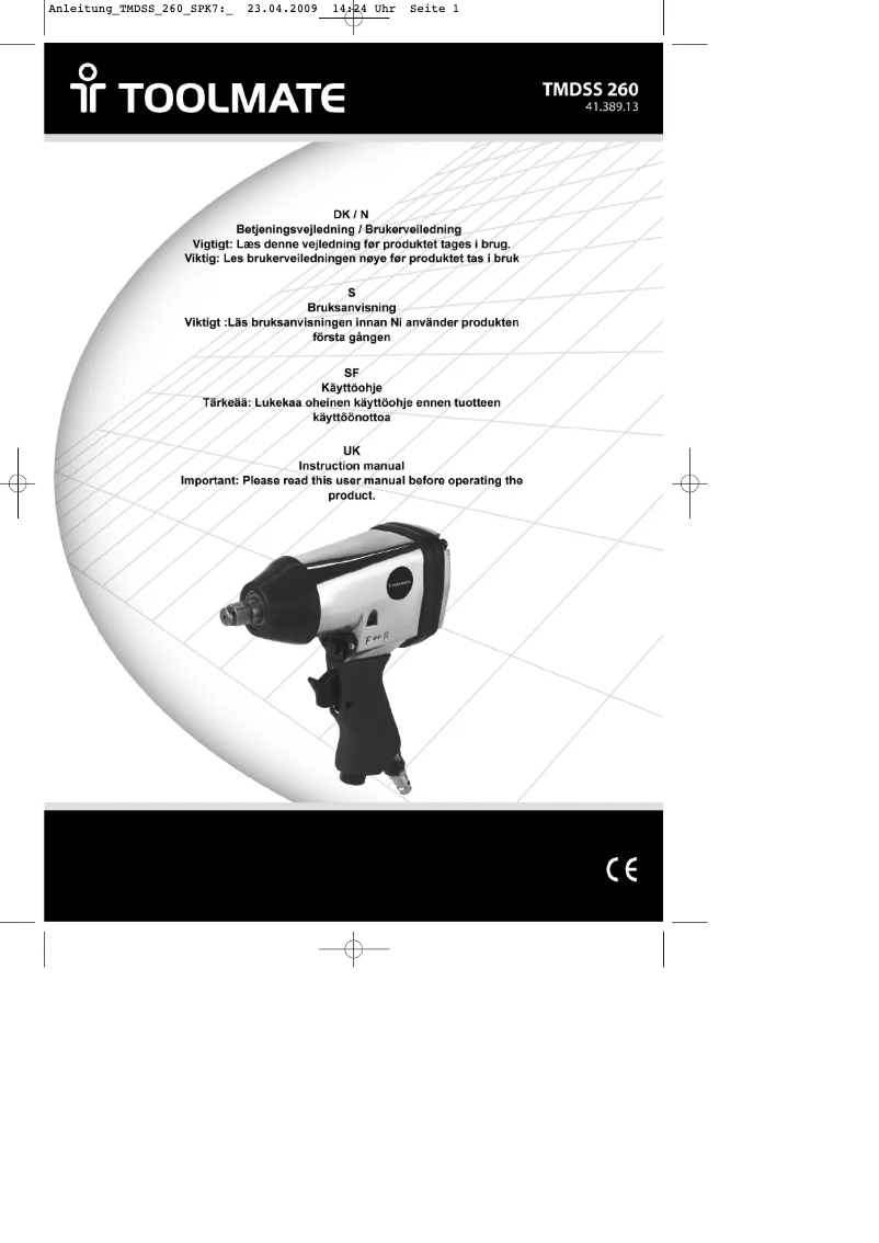 Página 1 del manual Manual de usuario TOOLMATE TMDSS 260
