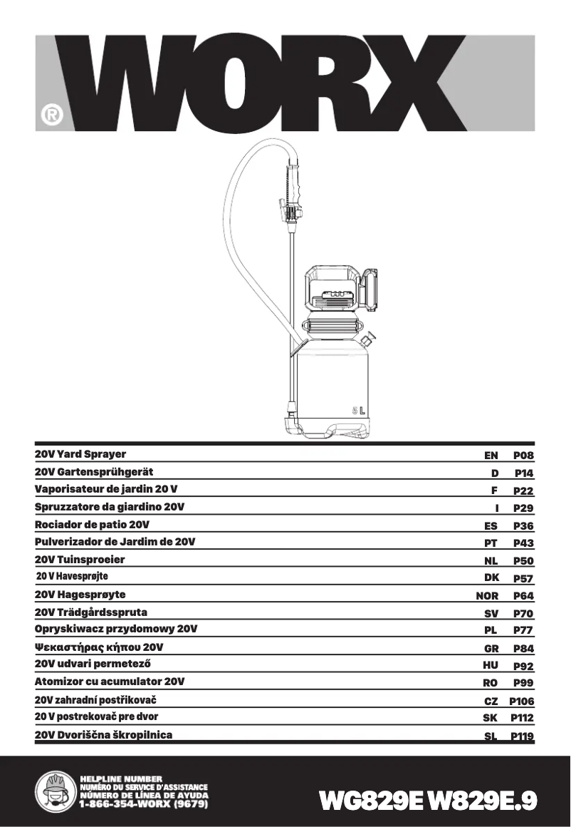Page n°1 - Manuel utilisateur Worx WG829E.9