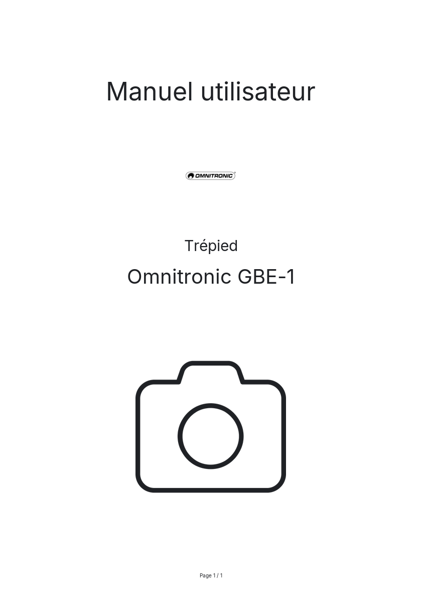 Image de la première page du manuel de l'appareil GBE-1