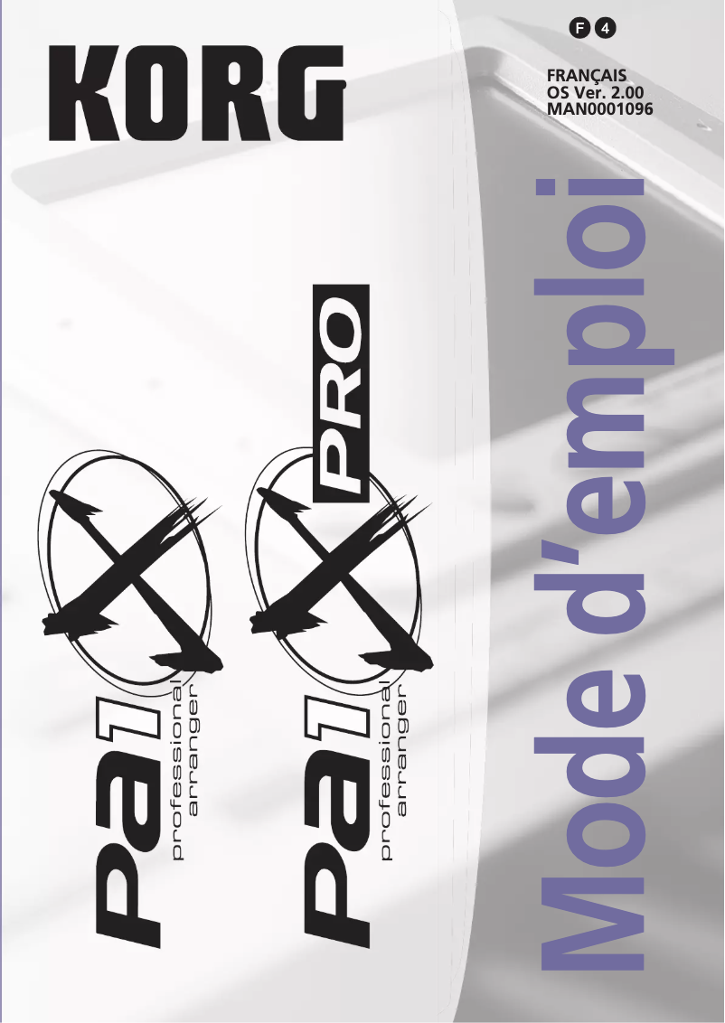 Image de la première page du manuel de l'appareil Pa1X