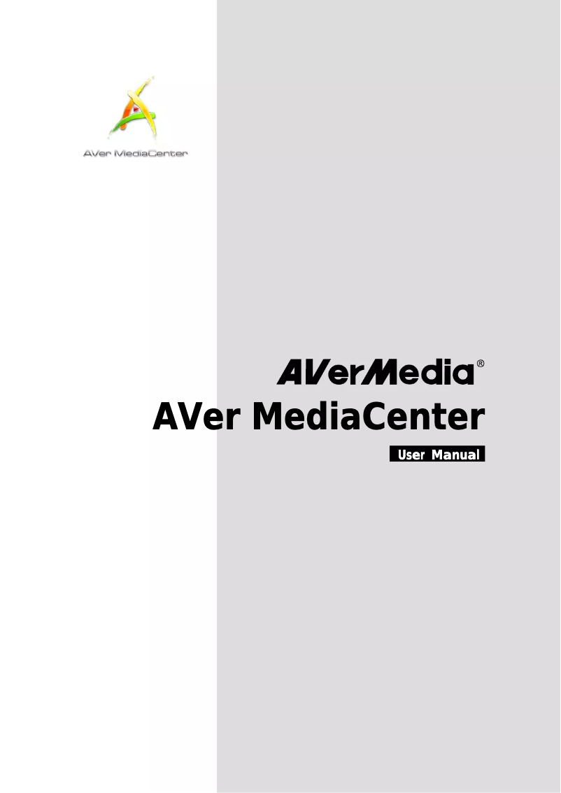 Page 1 of the manual User Manual AVerMedia AVerTV CaptureHD