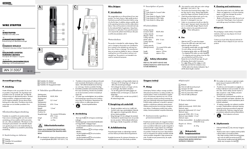 Page 1 de la notice Manuel utilisateur Powerfix HG03657