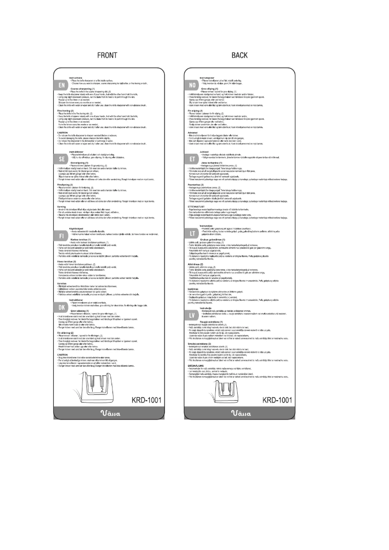 Page 1 de la notice Manuel utilisateur Nordic Home Culture KRD-1001