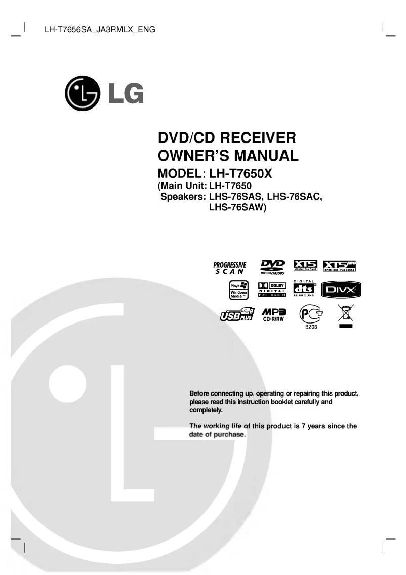Página 1 del manual Manual de usuario LG LH-T7652SA