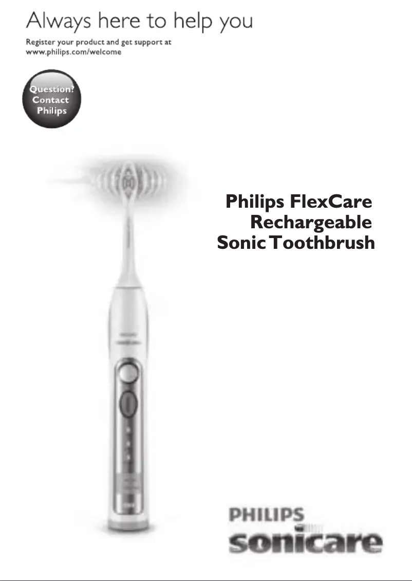 Image de la première page du manuel de l'appareil Sonicare FlexCare HX6912