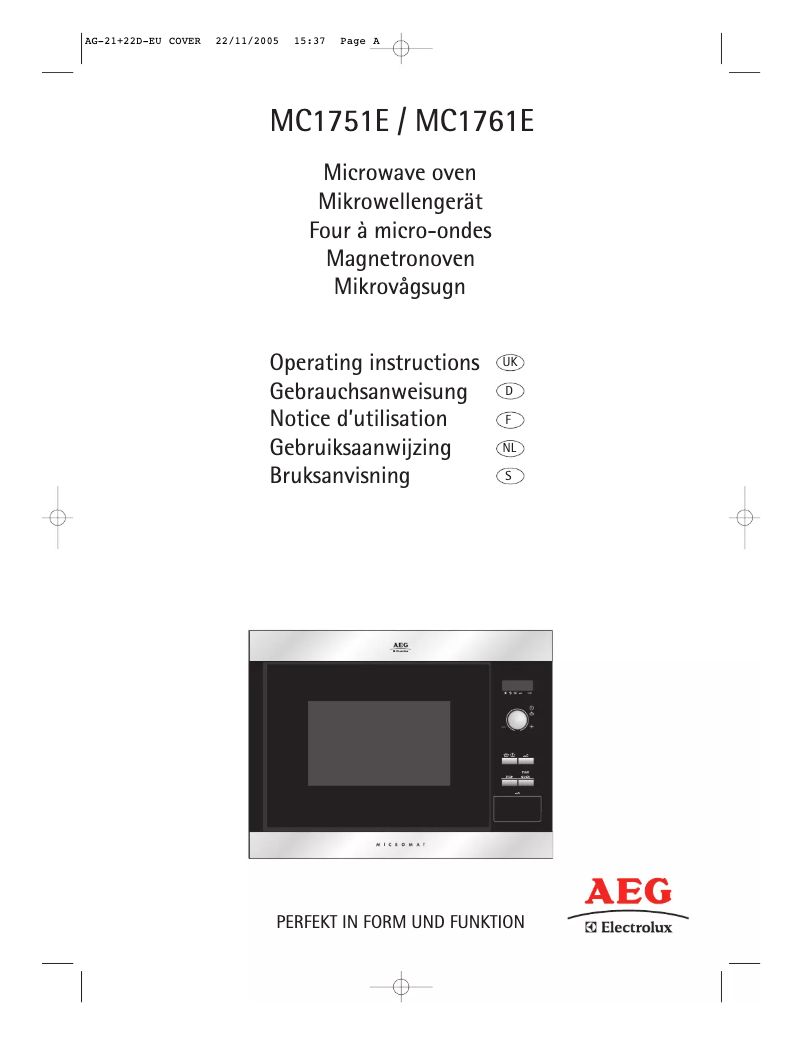 Page n°1 - Manuel utilisateur AEG-Electrolux Micromat MC 1751 E/D