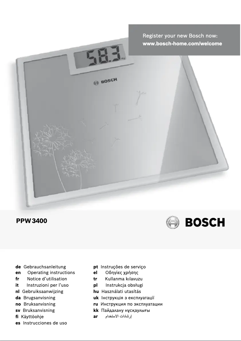 Page n°1 - Manuel utilisateur Bosch PPW3400