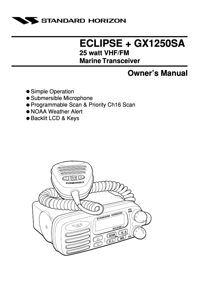 Imagen de la primera página del manual del dispositivo Eclipse GX1250SA
