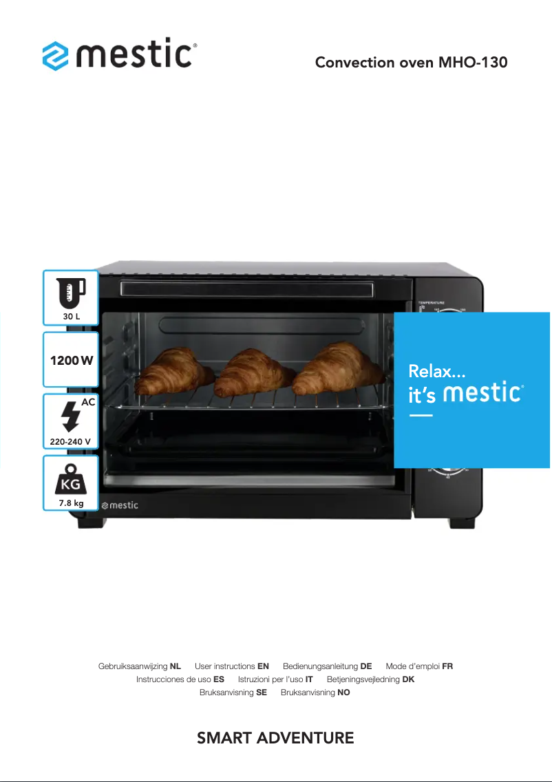 Page 1 de la notice Manuel utilisateur Mestic MHO-130