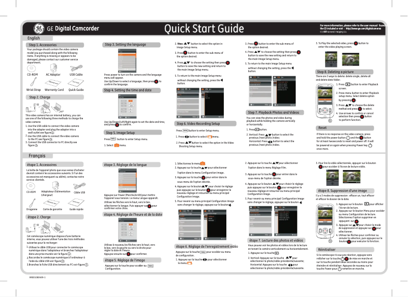 Page n°1 - Manuel utilisateur GE DV1