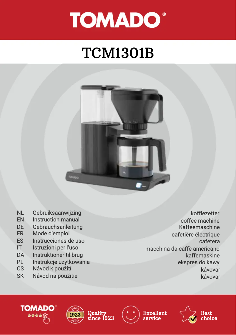 Image de la première page du manuel de l'appareil TCM1301B