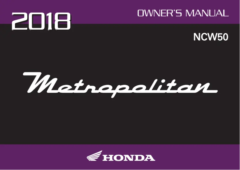 Página 1 del manual Manual de usuario Honda Metropolitan NCW50 (2018)