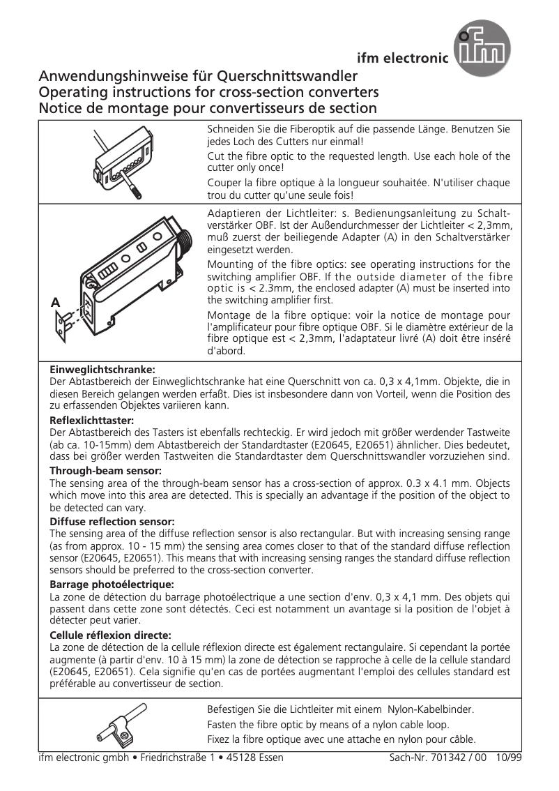 Page n°1 - Manuel utilisateur IFM E20757