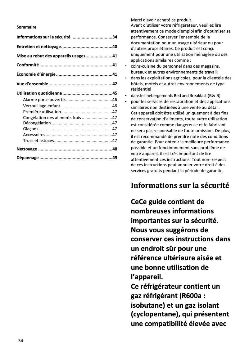 Image de la première page du manuel de l'appareil CHSBSV 5172X