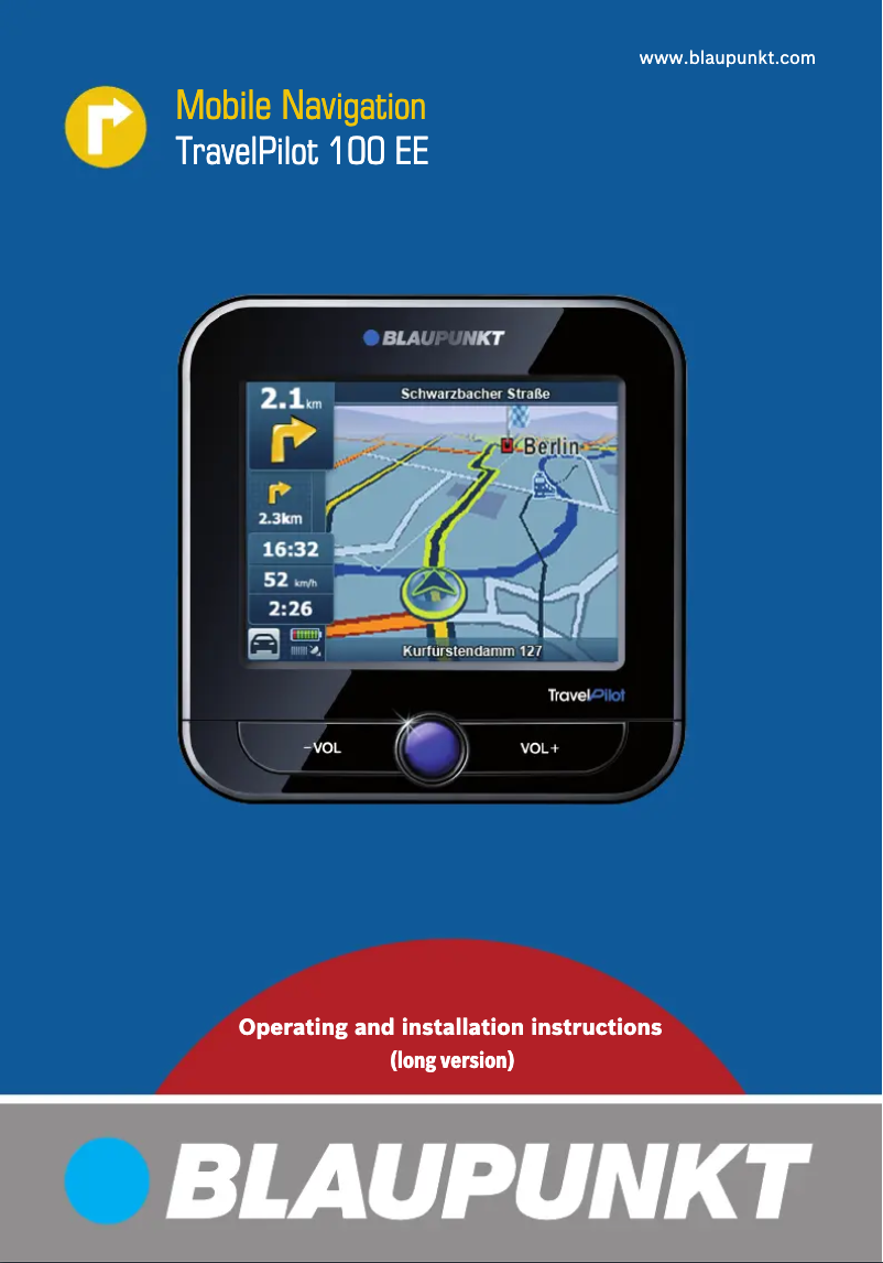Page n°1 - Manuel utilisateur Blaupunkt TravelPilot 100 EE