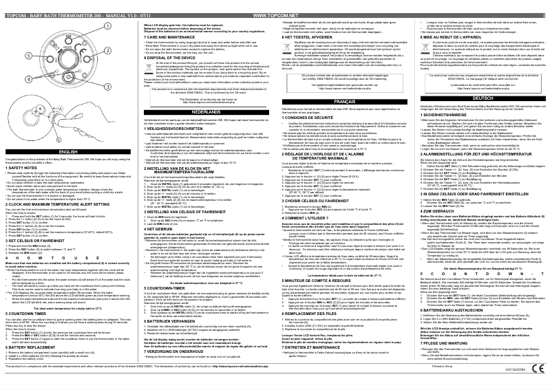 Page n°1 - Manuel utilisateur Topcom 200
