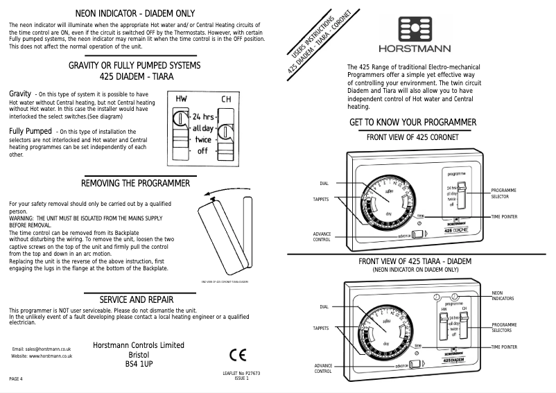 Image de la première page du manuel de l'appareil 425 Coronet