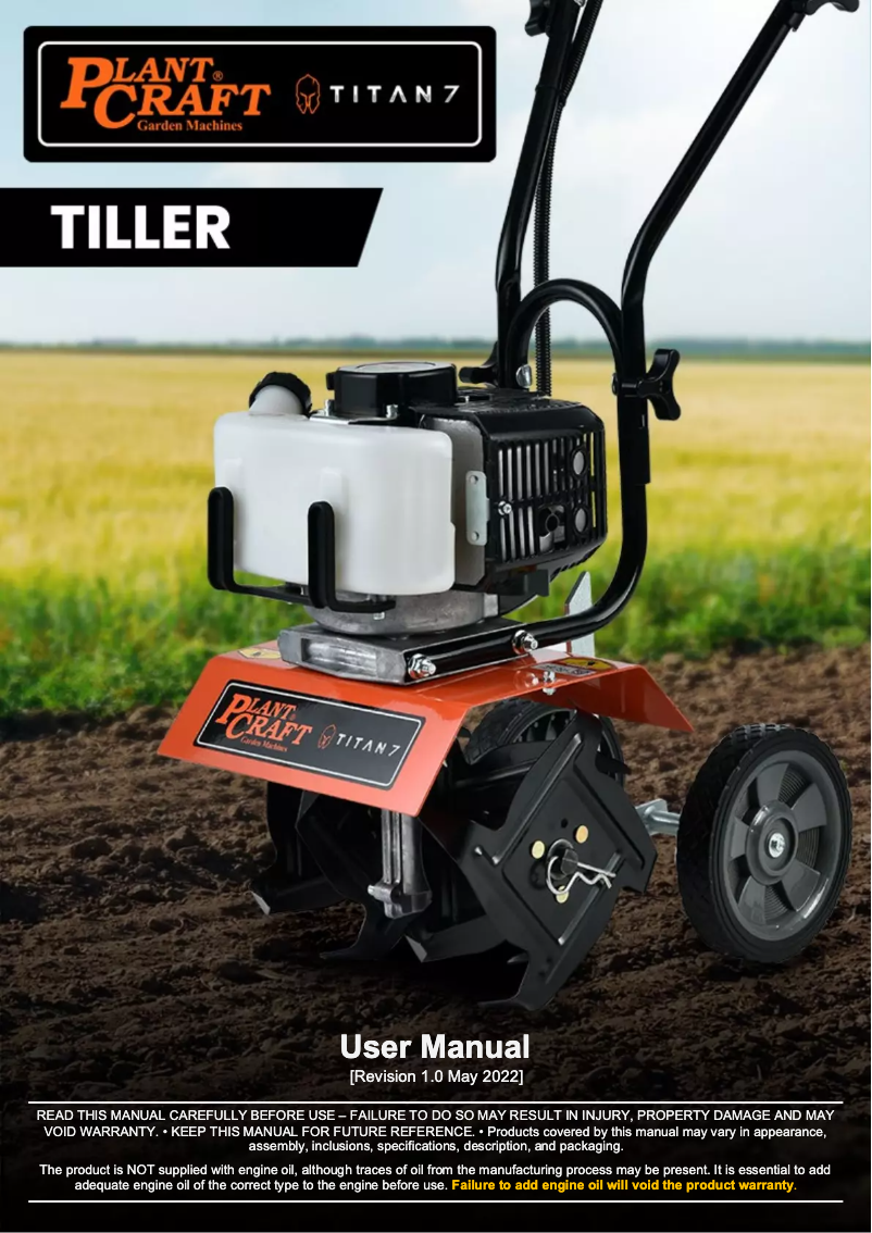 Page n°1 - Manuel utilisateur Plant Craft Titan 7