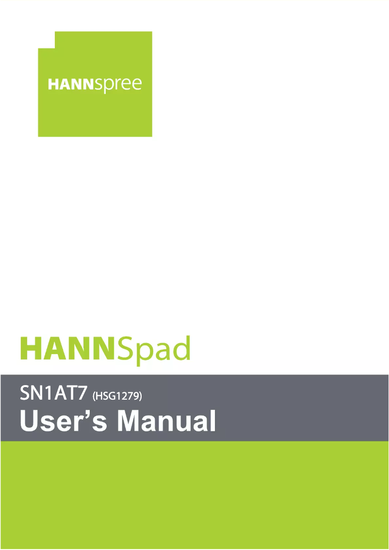 Page n°1 - Manuel utilisateur Hanns.G HannsPad SN1AT71B