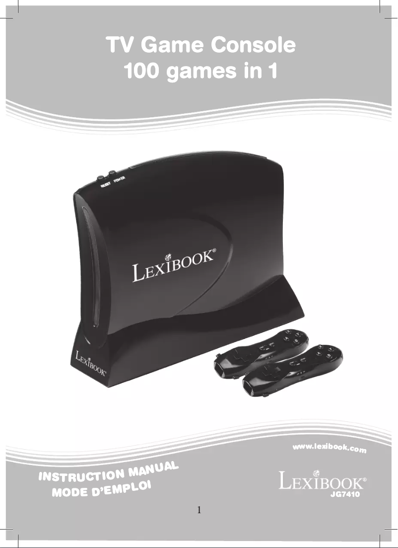 Image de la première page du manuel de l'appareil TV Game Console 100 games in 1 JG7420