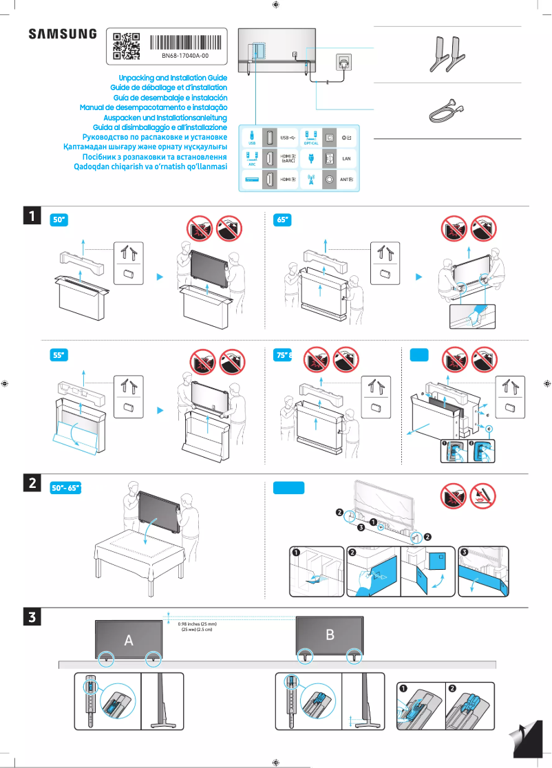 Page 1 de la notice Manuel utilisateur Samsung QA55QE1CAU