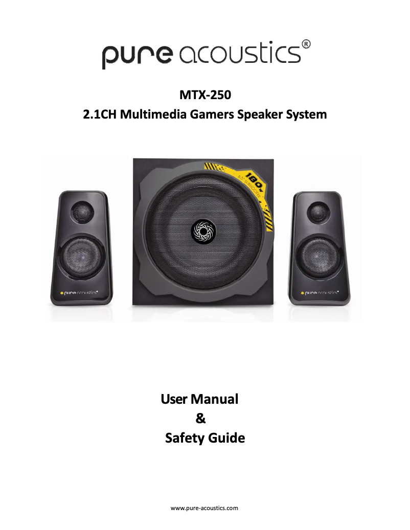 Page n°1 - Manuel utilisateur Pure Acoustics MTX-250