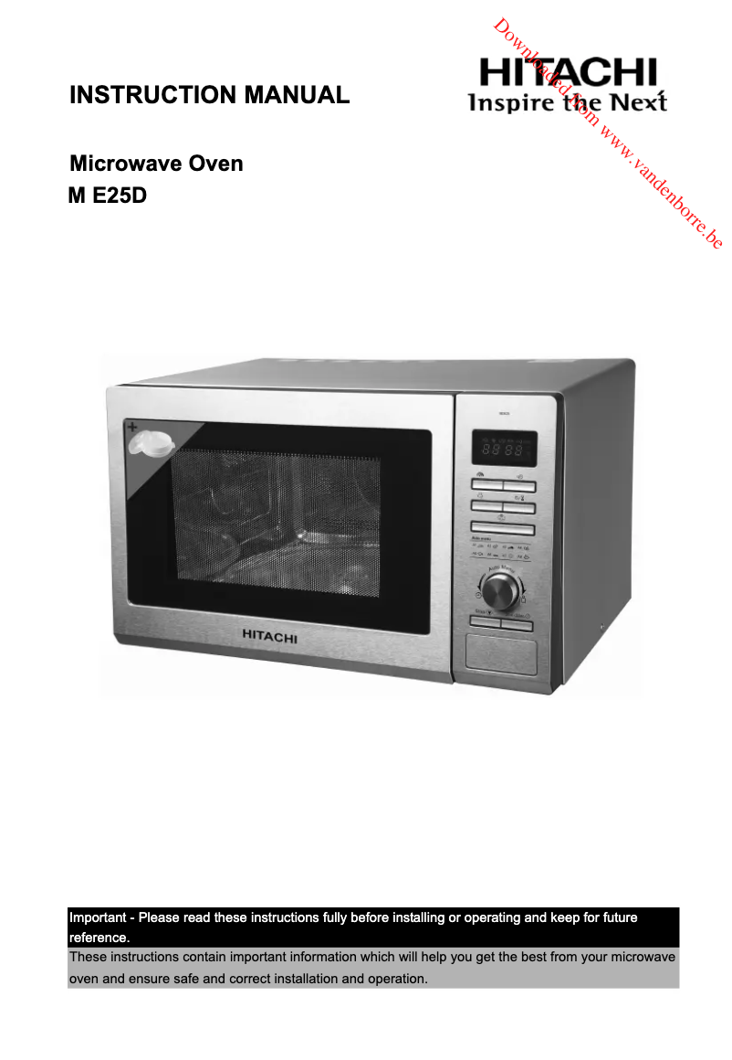 Image de la première page du manuel de l'appareil MDE25