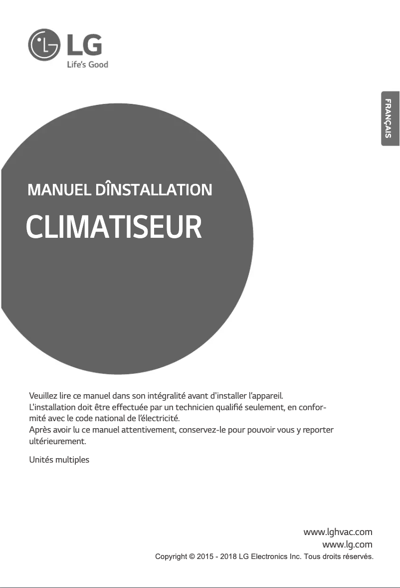 Page n°1 - Manuel utilisateur LG LMU18CHV
