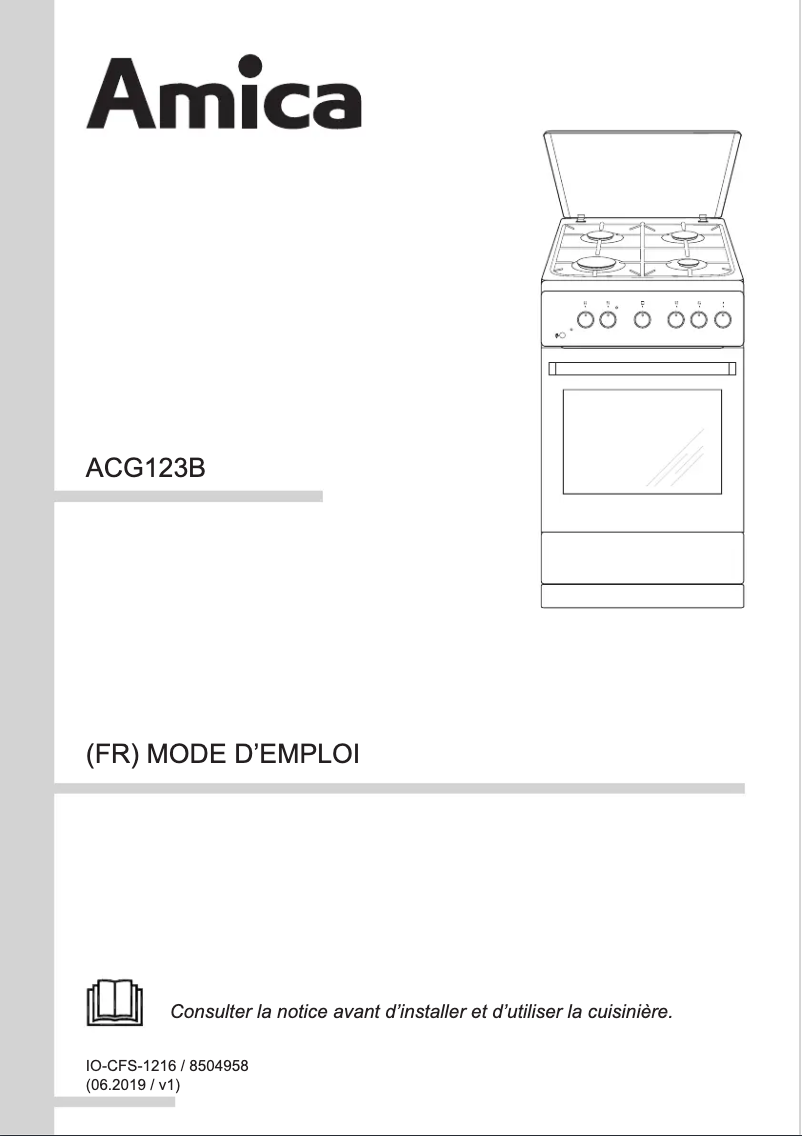 Page n°1 - Manuel utilisateur Amica ACG123B