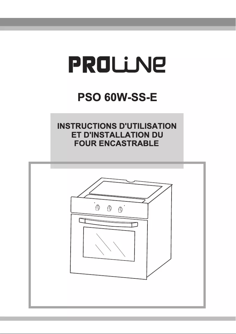 Page 1 de la notice Manuel utilisateur Proline PSO 60W-SS-E