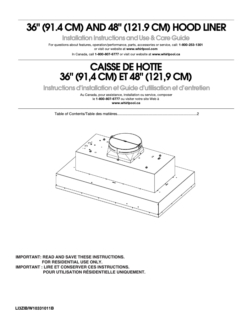 Image de la première page du manuel de l'appareil UXL6048YSS