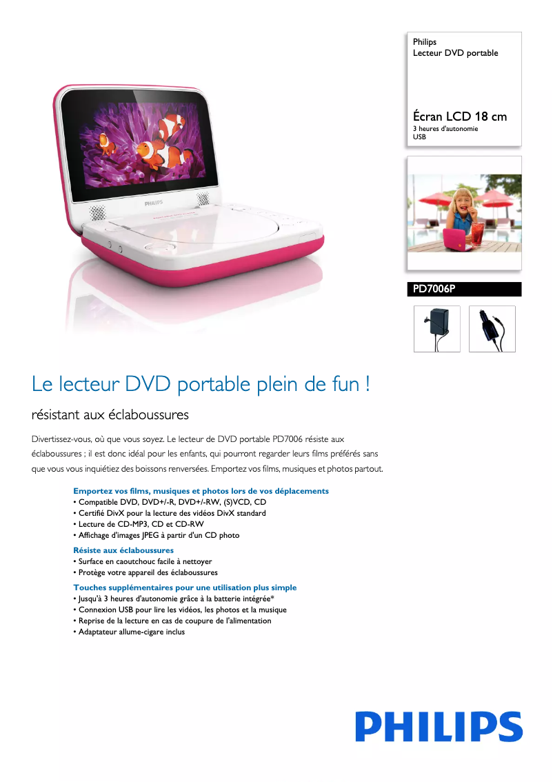 Image de la première page du manuel de l'appareil PD7006P