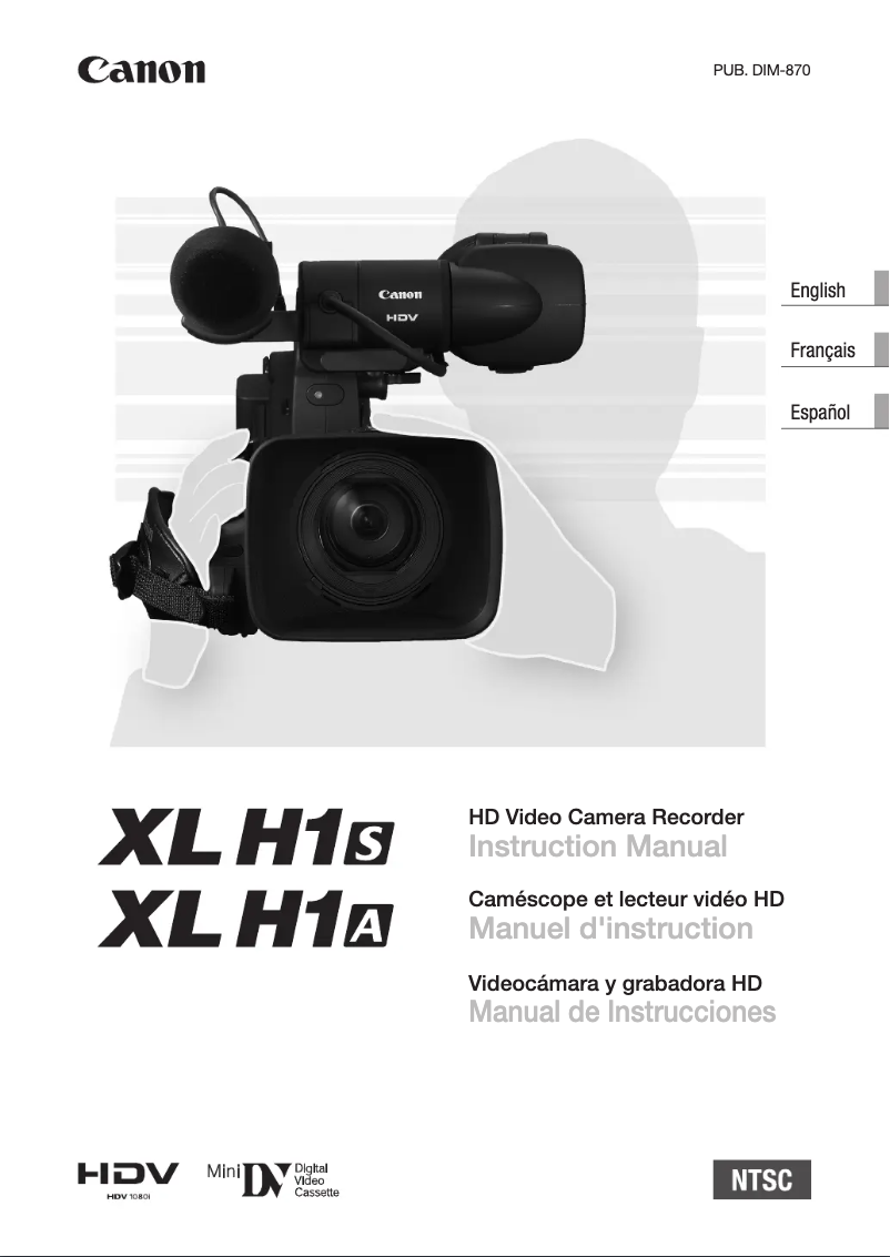 Page 1 de la notice Manuel utilisateur Canon XLH H1A