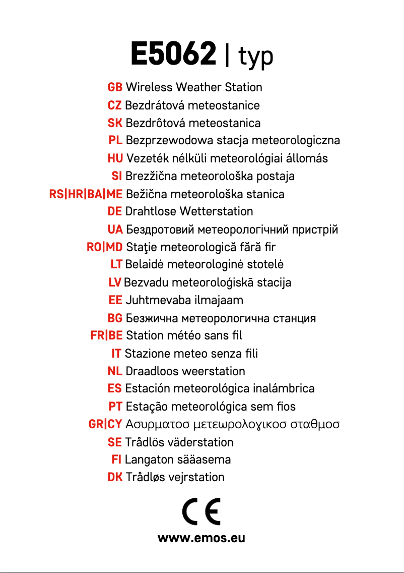 Page 1 de la notice Manuel utilisateur Emos E8610