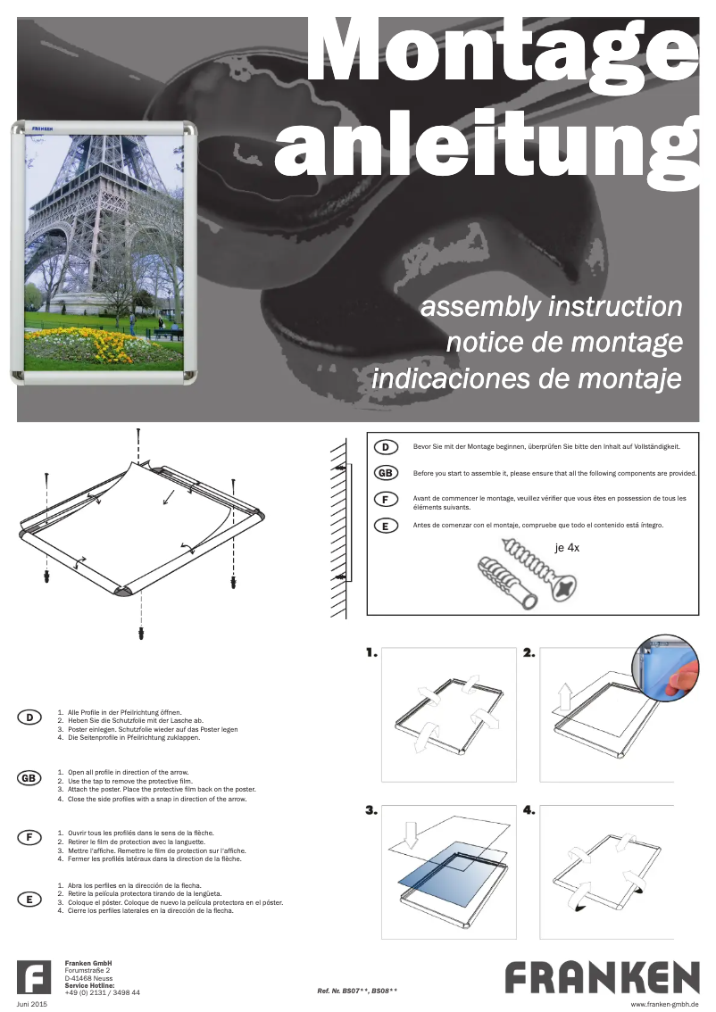 Page n°1 - Manuel utilisateur Franken BS0704