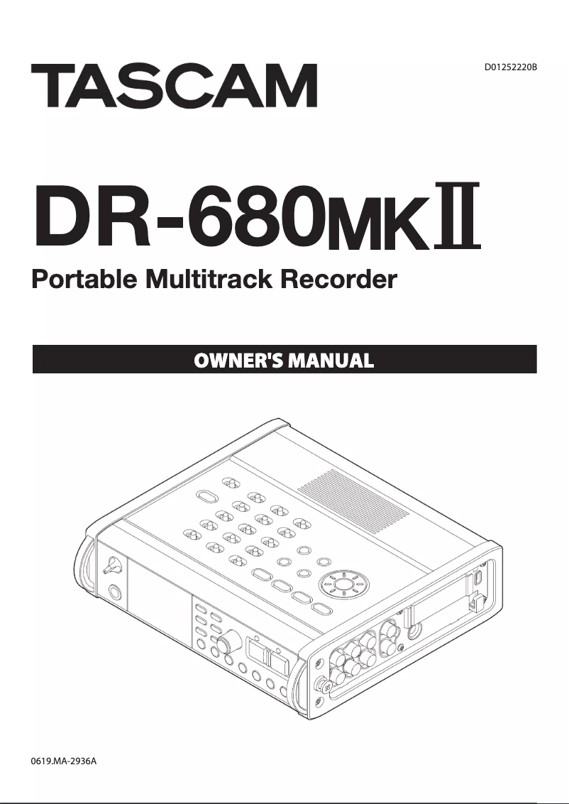 Image de la première page du manuel de l'appareil DR-680MKII