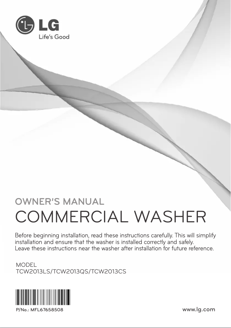 Page n°1 - Manuel utilisateur LG TCW2013LS