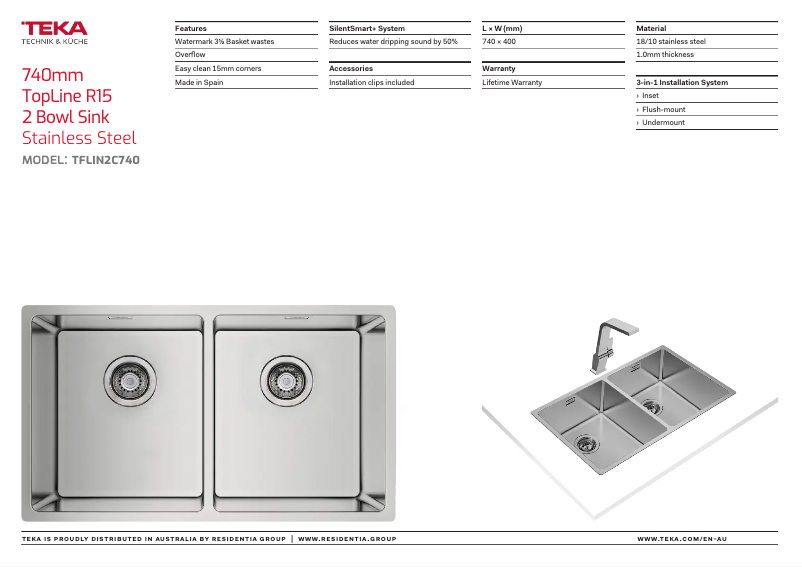 Page 1 de la notice Manuel utilisateur Teka TFLIN2C740