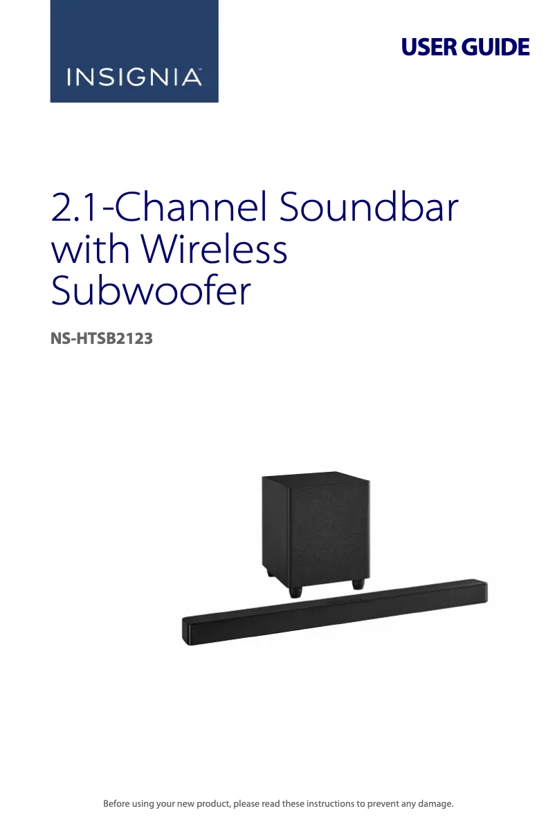 Page 1 de la notice Manuel utilisateur Insignia NS-HTSB2123