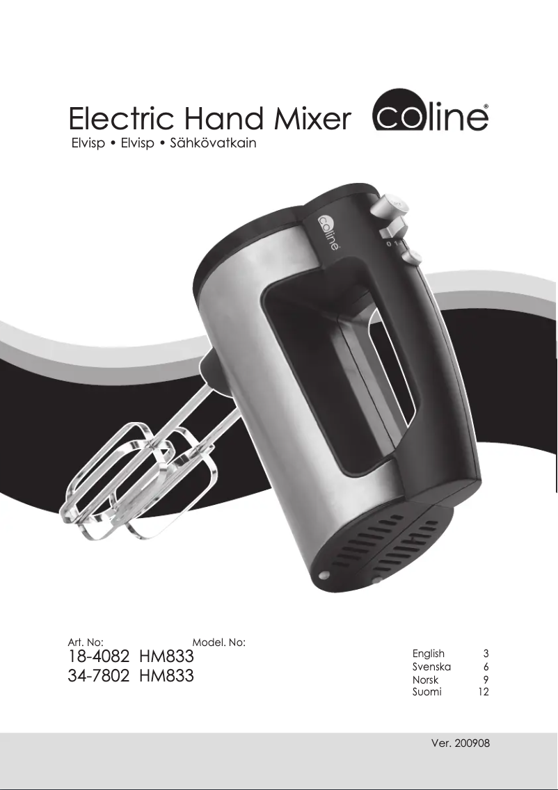 Page 1 de la notice Manuel utilisateur Coline HM833